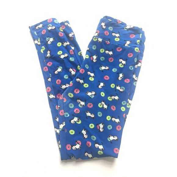 LuLaRoe Unicorn and donut Leggings OS One-Size - Picture 1 of 4